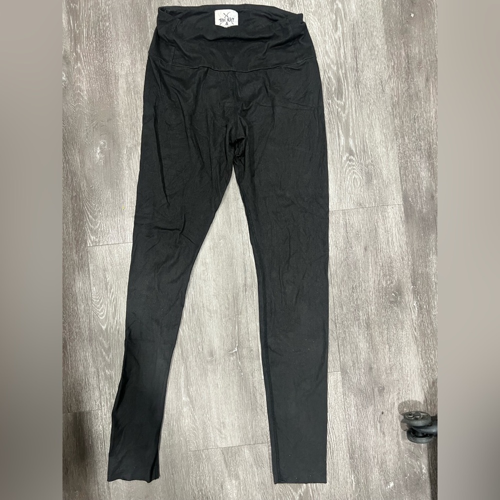 Tribe Kelley black suede leggings medium